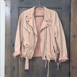 Free People Pink Moto Jacket